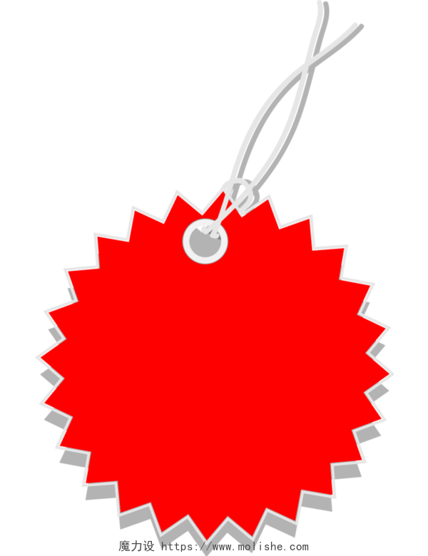 红色齿轮圆形吊牌标签矢量素材